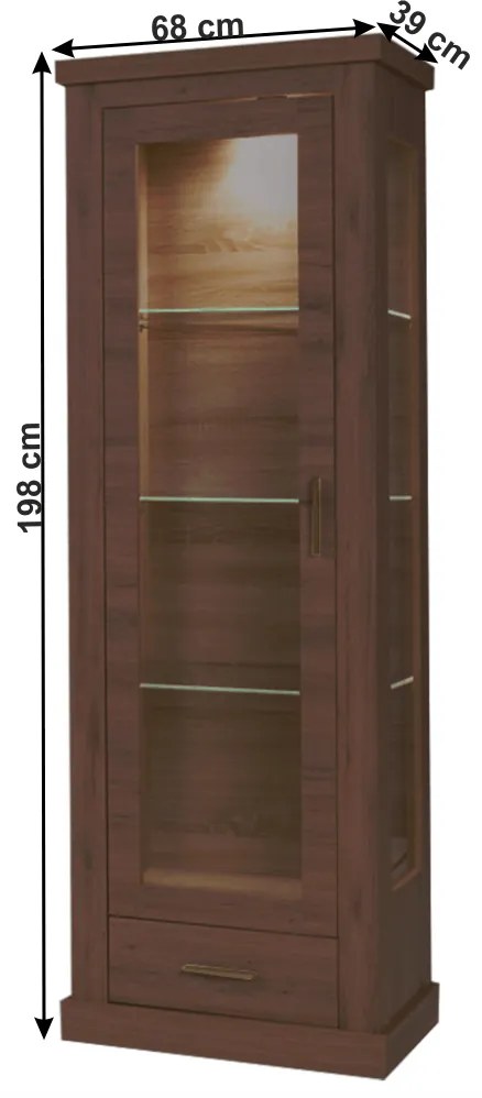 Vitrină AR2, stejar stirling, HILARD