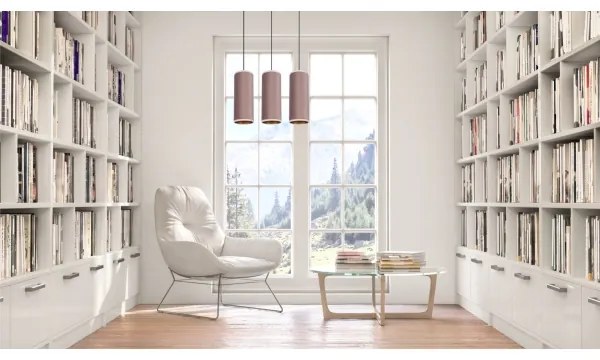 Lustr AVALO 3xE27/60W/230V cablu roz roz-miediu