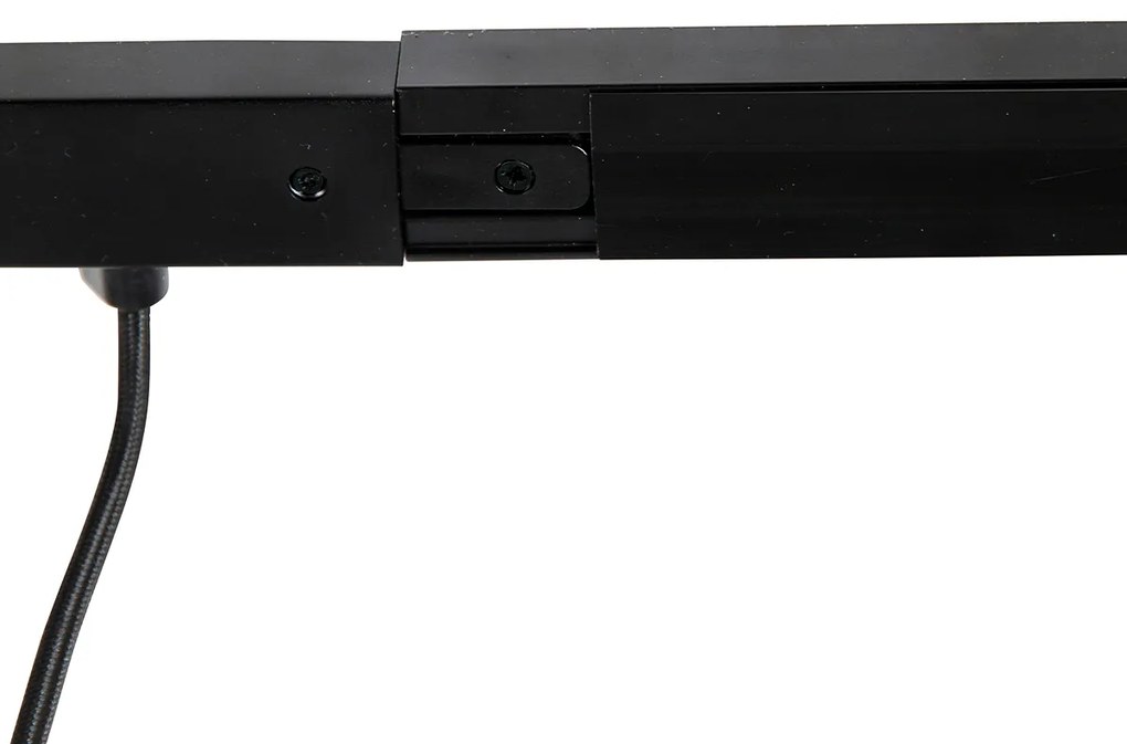 Sistem de șină monofazat negru cu 4 spoturi și sursă de alimentare I pătrată - Jeana