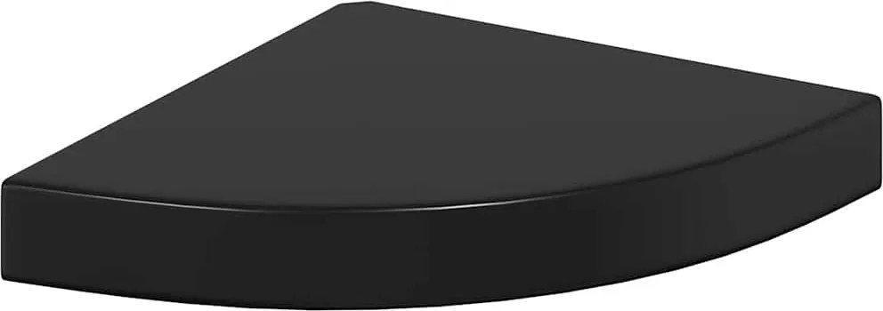 vidaXL Raft colțar de perete, negru extralucios, 25 x 25 x 3,8 cm, MDF