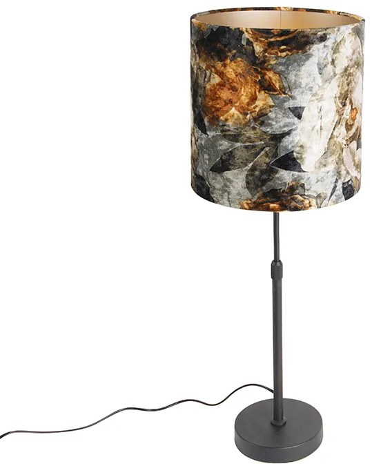 Lampa de masa neagra cu abajur flori 25 cm reglabila - Parte