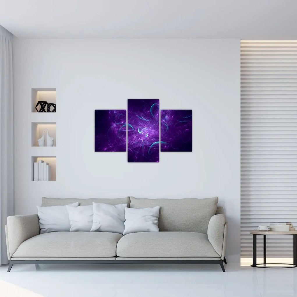 Tablou cu abstracțiune modernă în albastru (90x60 cm)