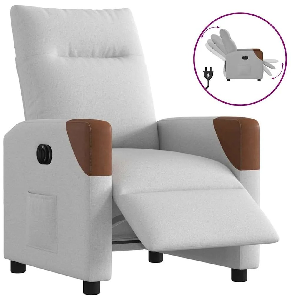 vidaXL Scaun reclinabil electric Cloud Grey Fabric