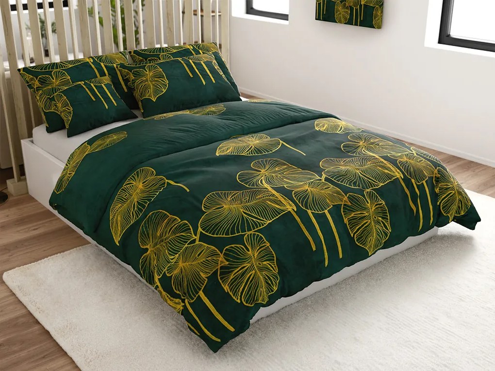 Lenjerie de pat din microplus VENECIA verde Dimensiunile lenjeriei: 70 x 90 cm | 140 x 200 cm