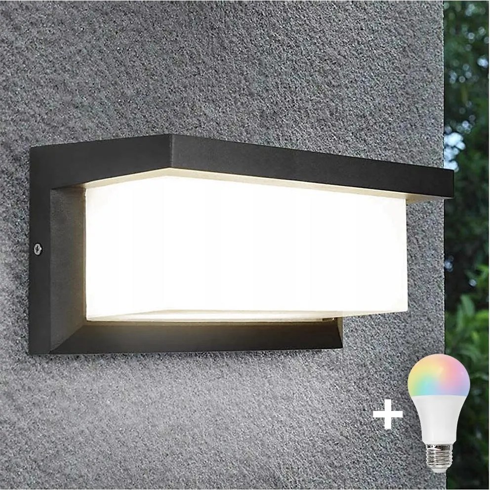 Aplică de perete exterior LED RGBW NEELY, compatibilă cu dimmer, 1xE27/12W/230V, IP54, antracit