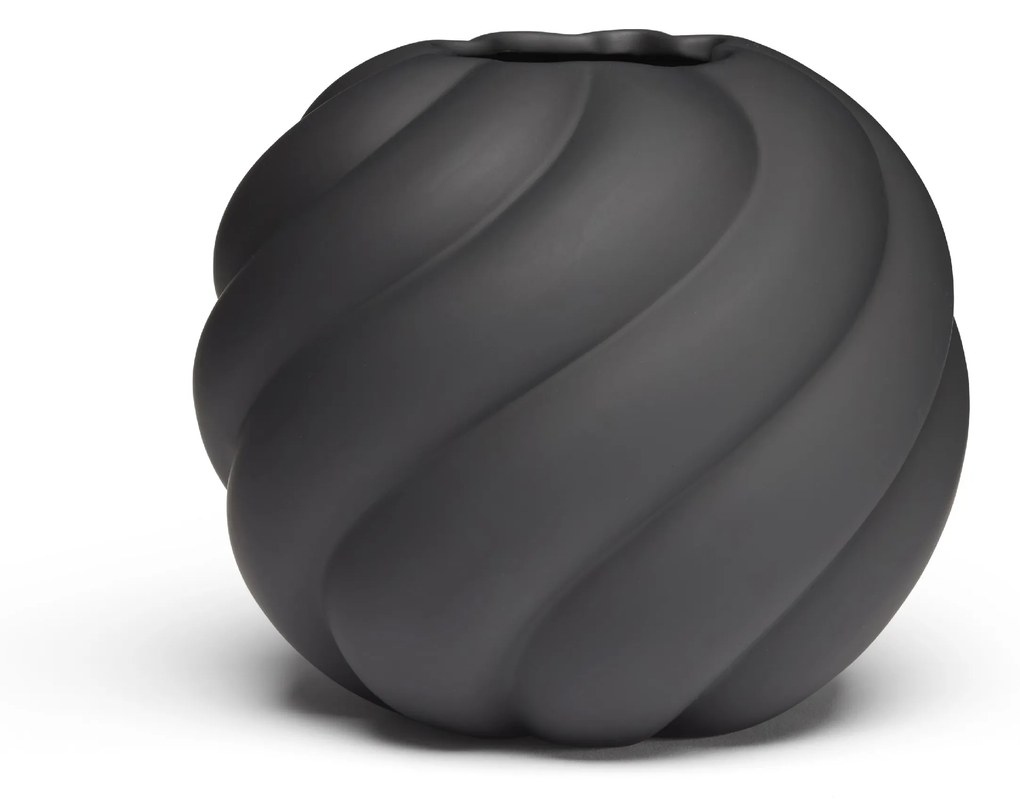 Vaza Twist Ball, 12 cm, neagra - COOEE