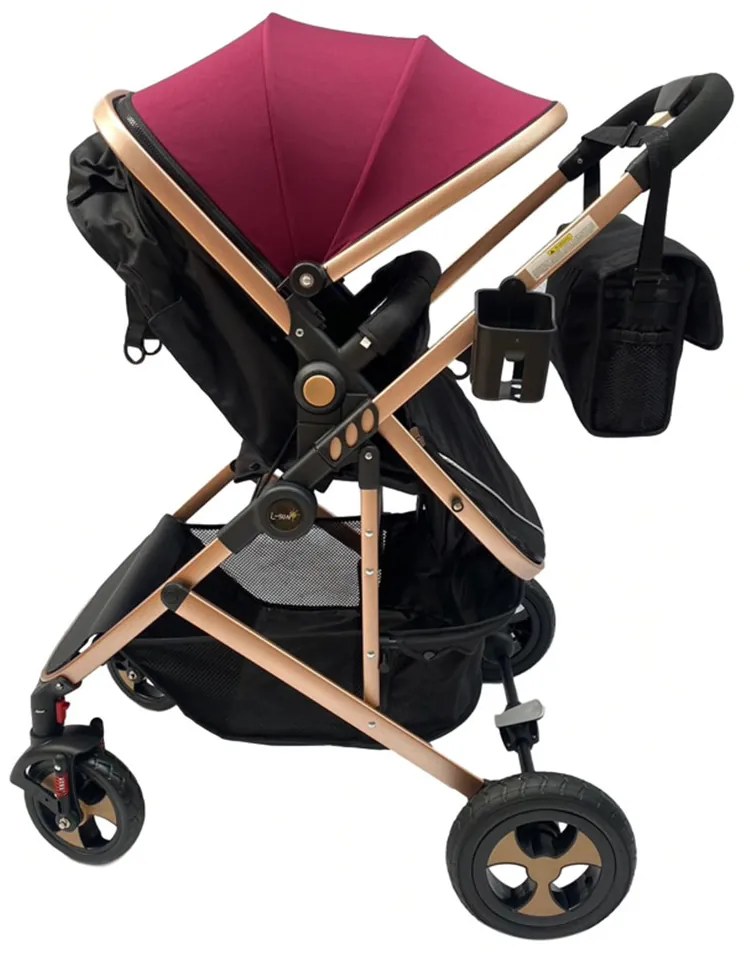 Carucior 2 in 1 reversibil si transformabil, landou sport si geanta cadou - Mov - CPC-08-mov
