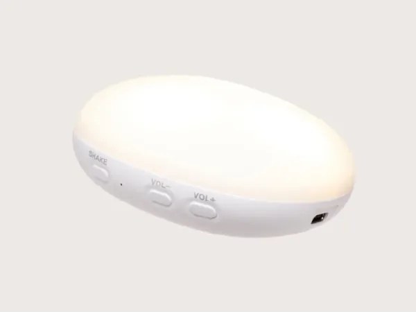 Moonie - Pluș pentru adormit cu melodie și lumină, foca, gri organic