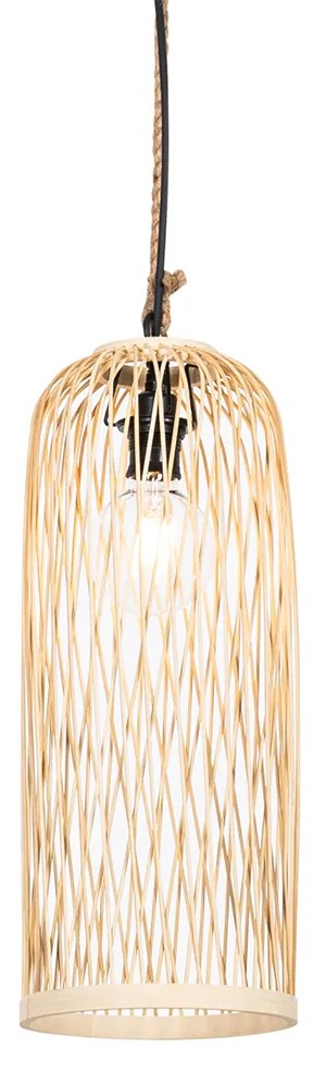 Lampă suspendată rustică pentru exterior din ratan 25 cm - Calamus