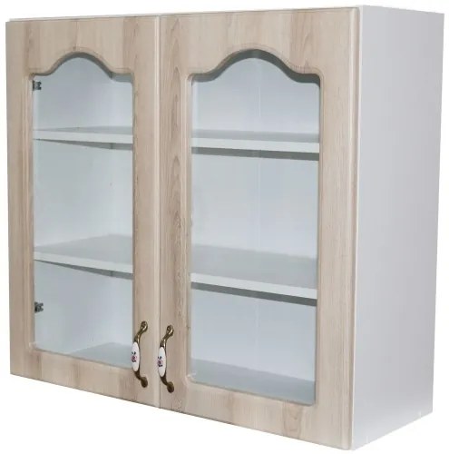Corp superior vitrina 80 cu 2 usi Zebra MDF sonoma mustata