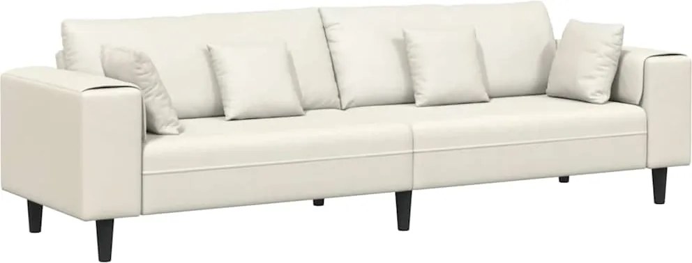 vidaXL Canapea cu pernă Crem 250 x 77 x 76 cm Catifea