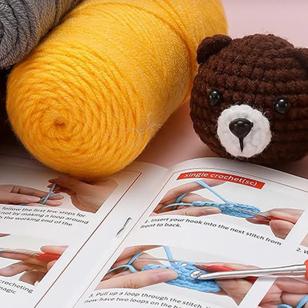 Set de croșetat animale 4 piese pentru începători