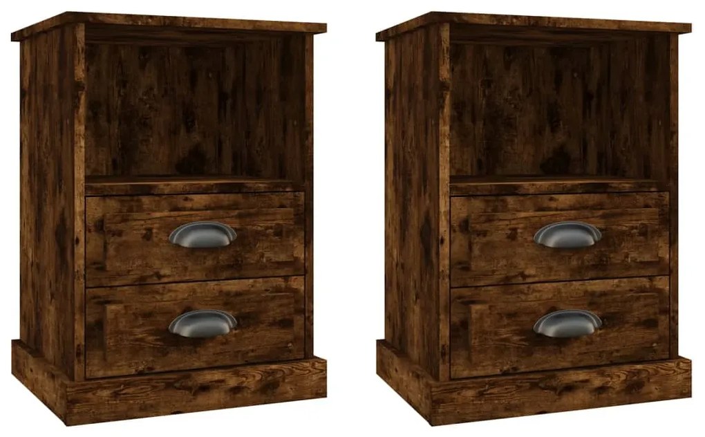 816339 vidaXL Noptiere, 2 buc., stejar afumat, 43x36x60 cm