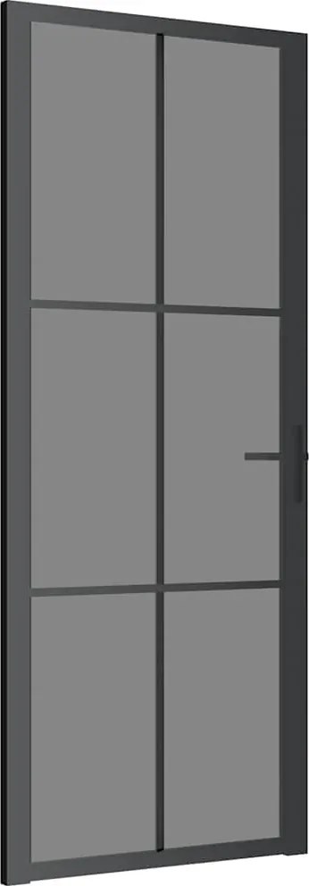 vidaXL Ușă de interior, 83x201,5 cm, negru, sticlă ESG și aluminiu