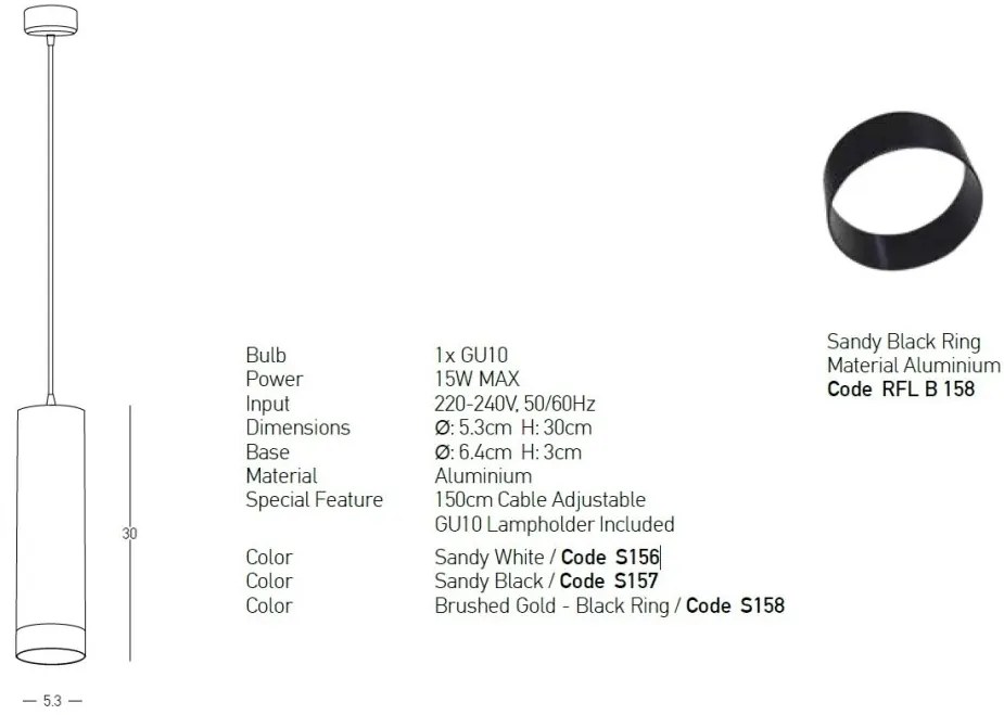 Pendul cu Spot stil minimalist GU10 Tube alb