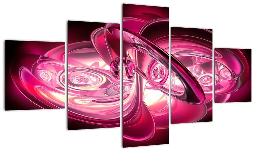 Tablou cu fractali roz (125x70 cm), în 40 de alte dimensiuni noi