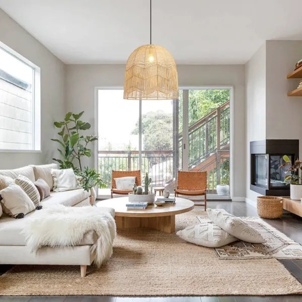 Lustră pe cablu Immax 08263L PELO 1xE27/40W/230V d. 50 cm ratan