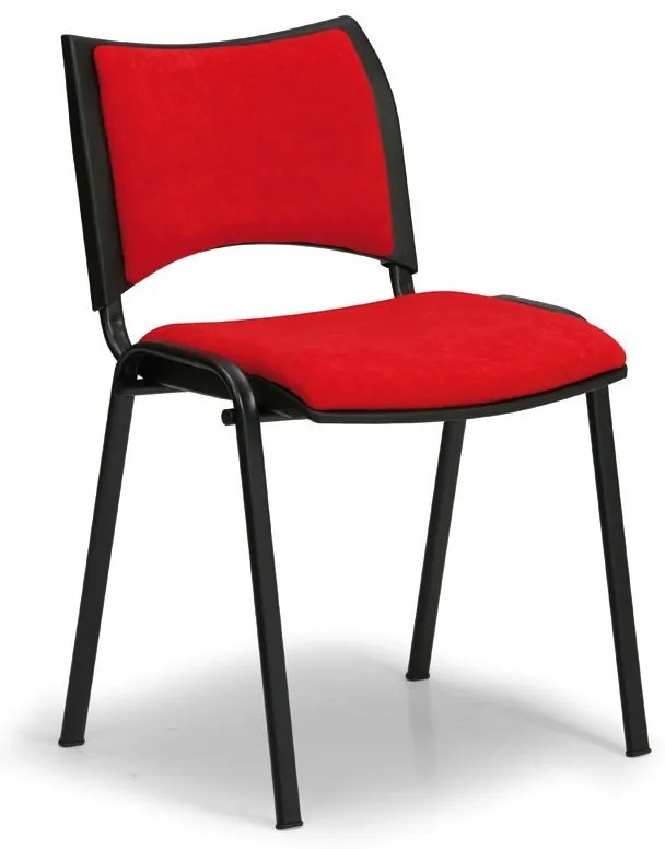 Scaun de conferinta SMART - picioare negre, rosu