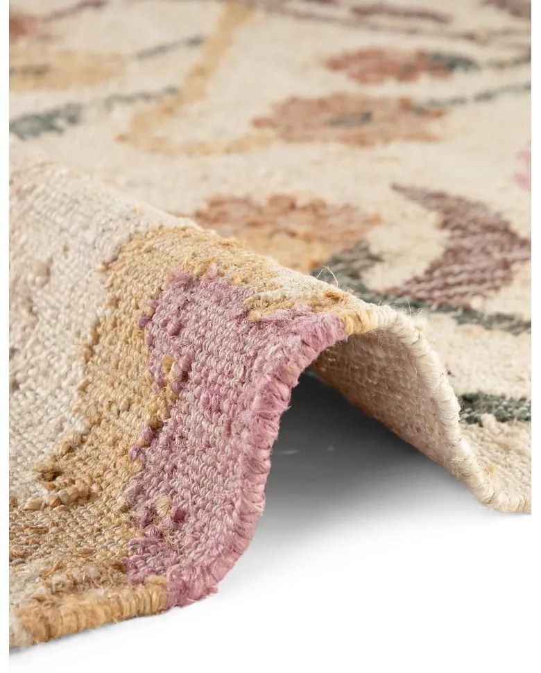 Covor crem țesut manual din iută 120x170 cm Roya Violette – Elle Decoration