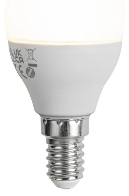 Set de 5 becuri LED E14 inteligente, reglabile, G45 Opal 4,9W 470 lm 2700-6500K