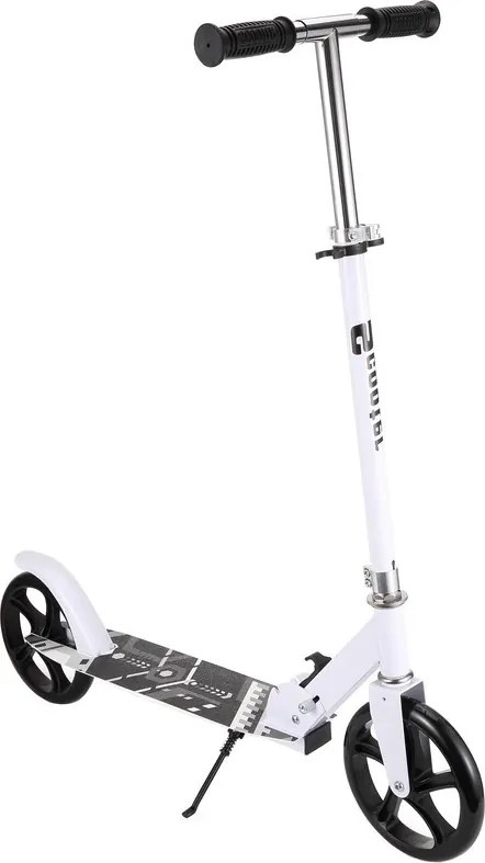 Trotineta copii si adolescenti NOVOKIDS™ Fusion EVO PRO, Maxim 100 kg, Functie Super Brake, Maner reglabil pe inaltime, Diametru roata 200 mm, Alb