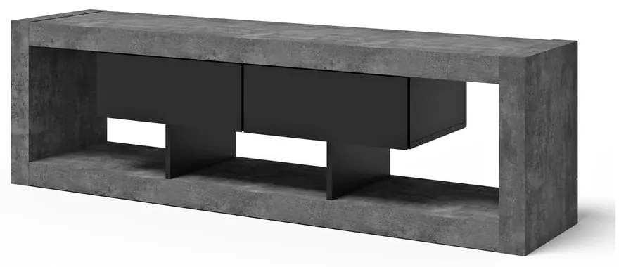 Comodă TV negru-gri cu aspect de beton 175x52 cm Nara – TemaHome