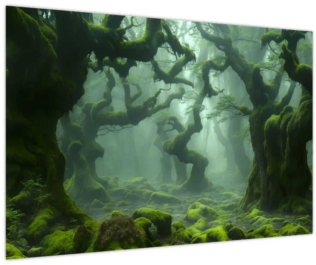 Tablou - O pădure acoperită de mușchi (90x60 cm)