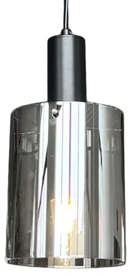 Lustră pe cablu ARCADIA 1xE27/60W/230V d. 13 cm negru/fumuriu
