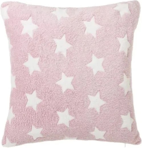 Perna decorativa patrata roz pentru copii din poliester 45x45 cm Star Unimasa