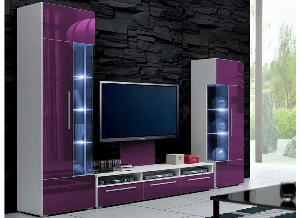 Expedo Mobilă sufragerie LUGANO, alb/violet luciu
