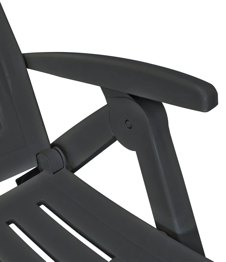 Sezlong de plaja cu suport picioare, antracit, plastic 1, Antracit