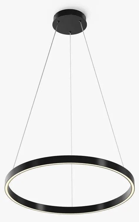 Lustra inelara suspendata LED Rim 60cm negru