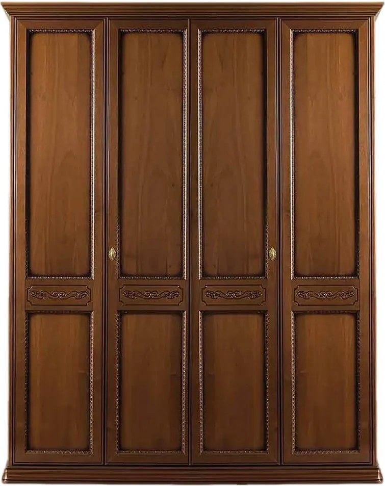 Dulap lemn masiv 4 Uși Bologna, 199 × 65 × 240 cm