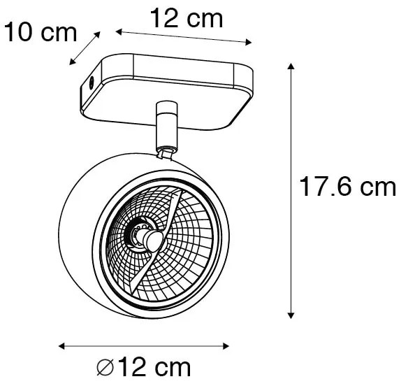 Spotlight de design cu rotire pătrată și înclinare - Go Nine