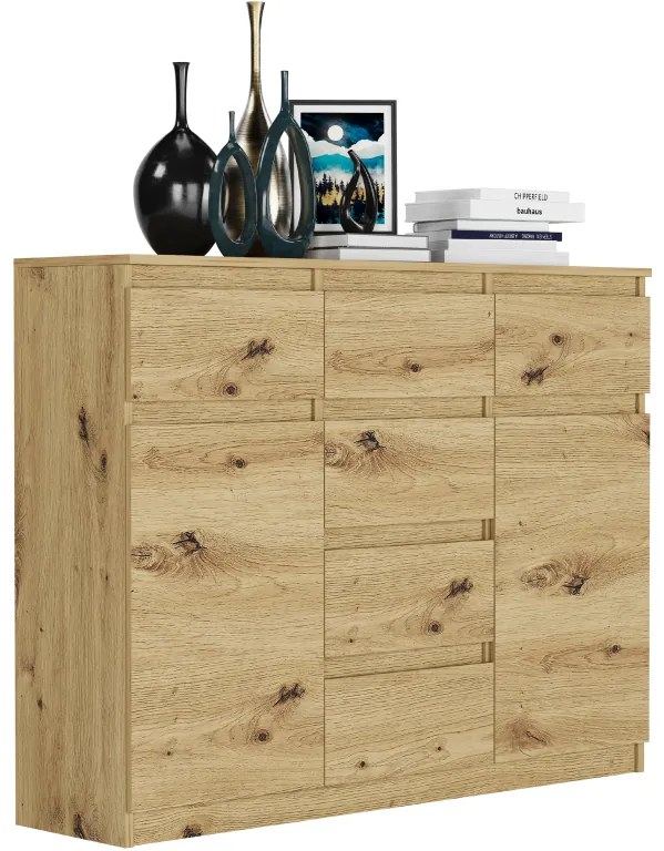 Comoda de design S-62D cu linii curate - diverse finisaje colorate antracit