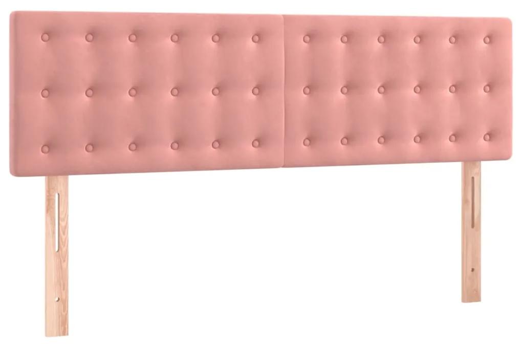 346475 vidaXL Tăblii de pat, 2 buc, roz, 72x5x78/88 cm, catifea