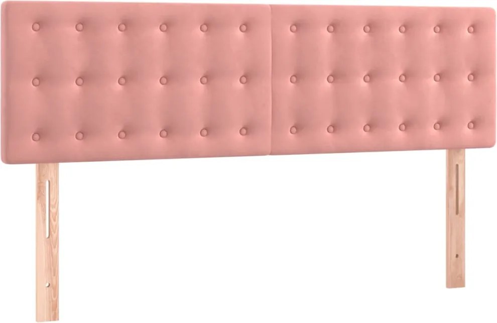 vidaXL Tăblii de pat, roz, 144x5x78/88 cm, catifea