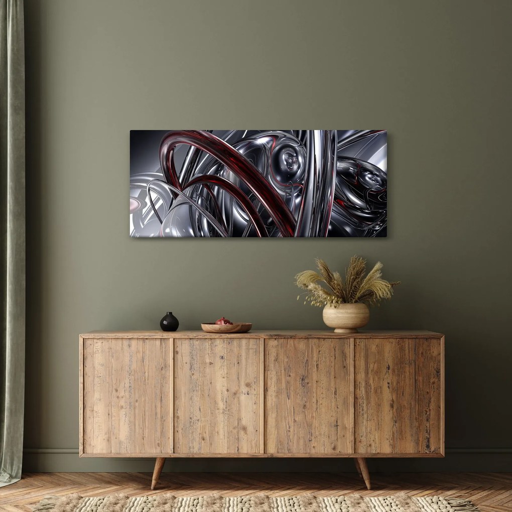 Tabloul cu abstracție în gri (120x50 cm)