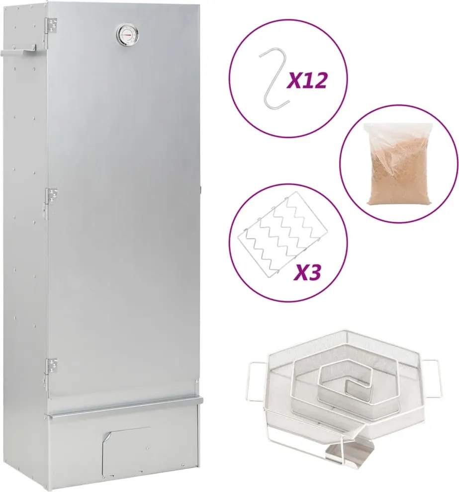 vidaXL Afumătoare cuptor/grătar, generator fum rece, oțel galvanizat