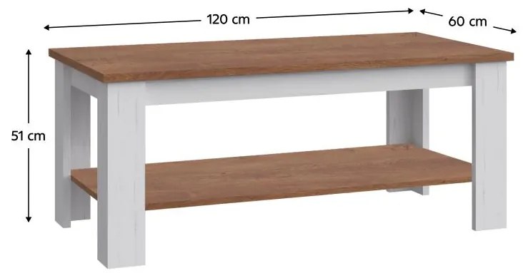 Masă de cafea Provense (pin andersen + stejar lefkas) . 1116458