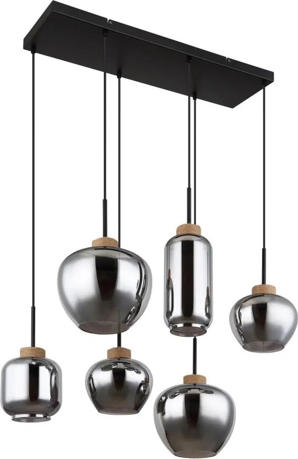 Globo 15549-6H - Lustru suspendat pe cablu MATT 6xE27/40W/230V, negru