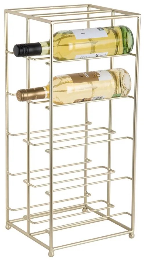 Raft pentru sticle de vin auriu din metal număr de sticle 10 25x57x22,5 cm Dual Floor – PT LIVING