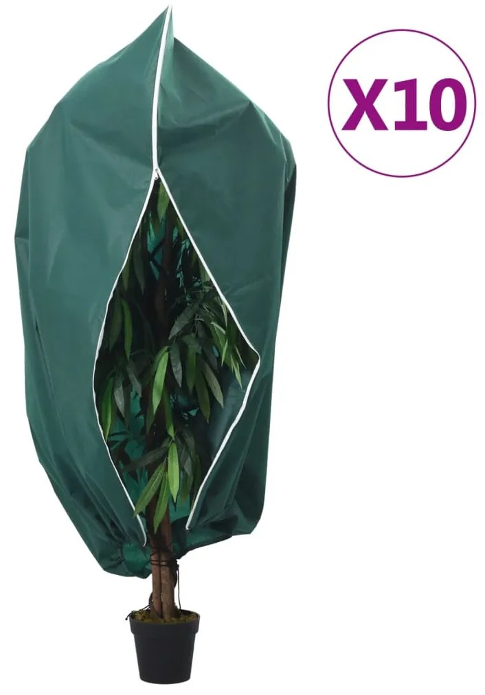 vidaXL Protecție de fleece plante cu fermoar 10 buc 70 g/m² 2,36x2 m