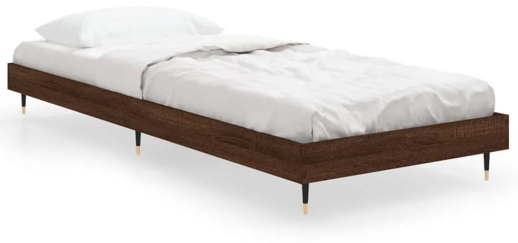 832212 vidaXL Cadru de pat, stejar maro, 75x190 cm, lemn prelucrat