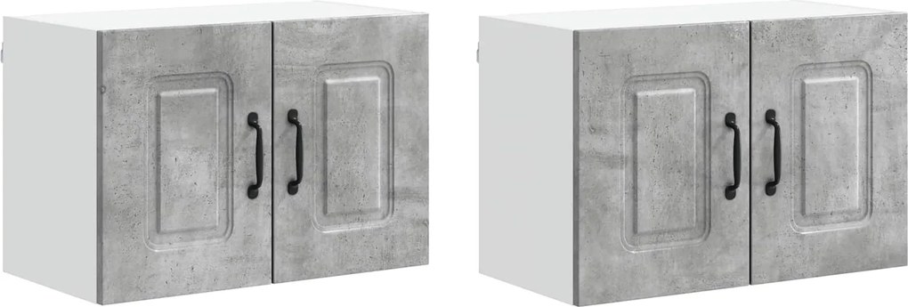 vidaXL Dulap de bucătărie Kalmar 2 pcs Gri din beton 60 x 31 x 40 cm