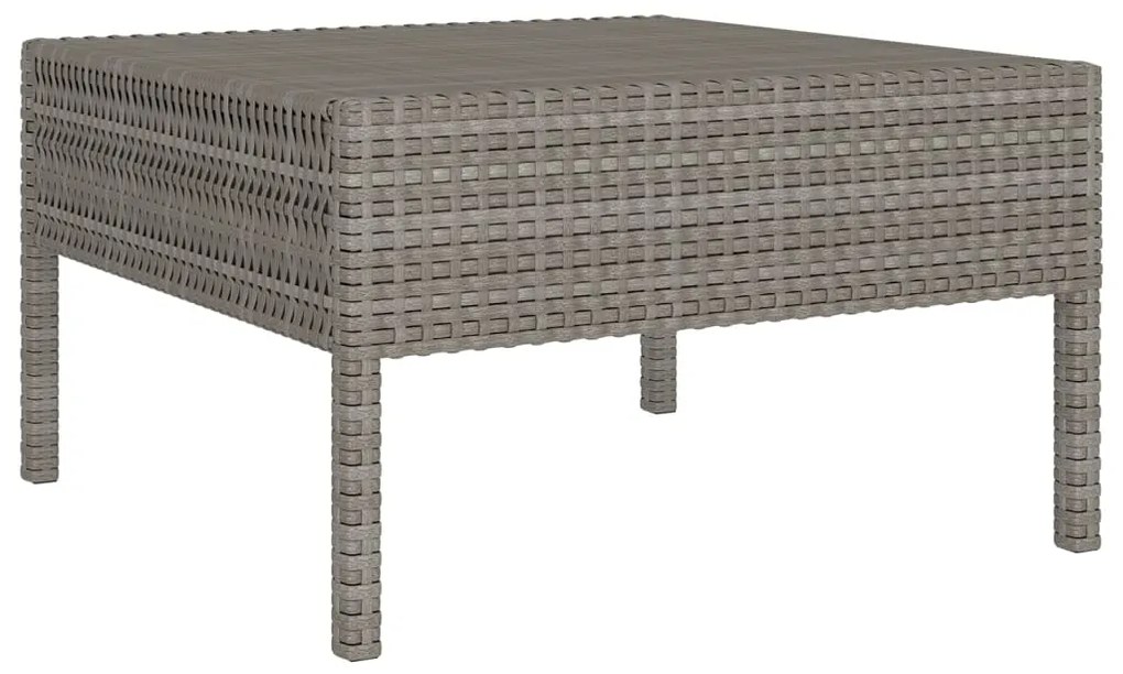 Set mobilier de gradina cu perne, 8 piese, gri, poliratan 3x colt + 4x mijloc + masa, 1