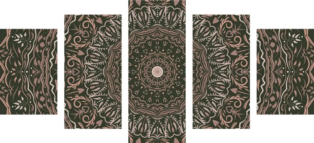 Tablou 5-piese Mandala în stil vintage