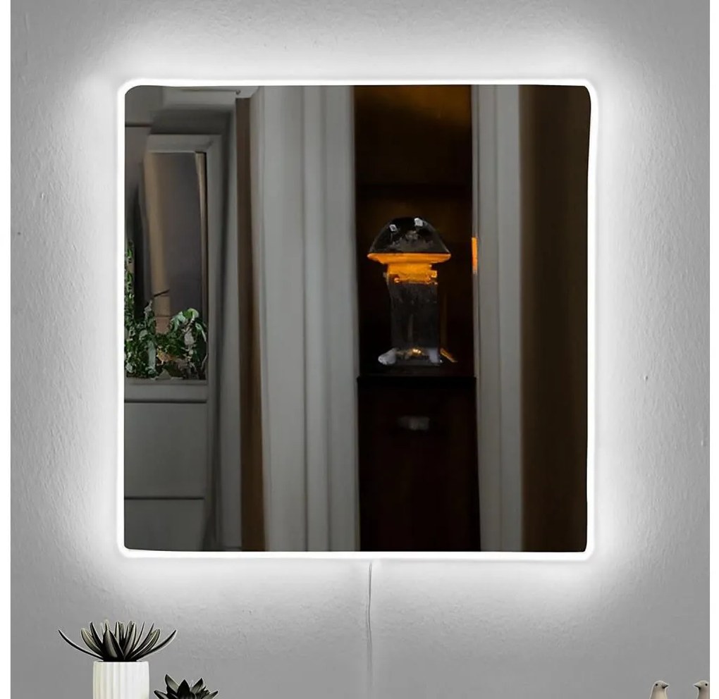 Aplică LED de perete cu retroiluminare SQUARE 50x50 cm alb