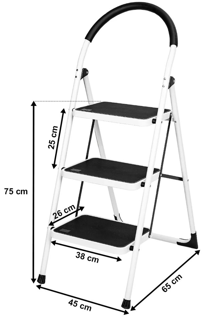 Scară din metal 4Home Steps 3 trepte, pliabilă