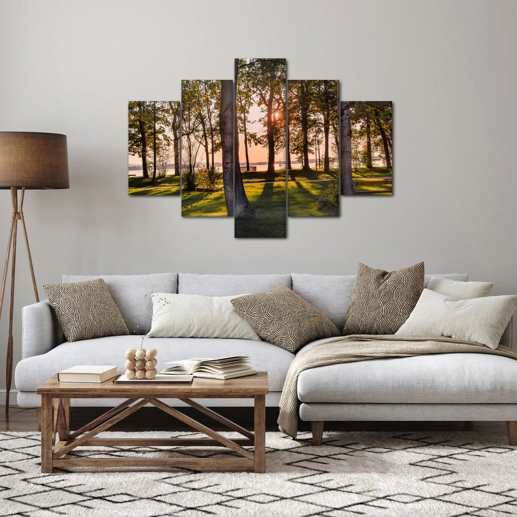 Tablou cu pomi lângă lac (150x105 cm)
